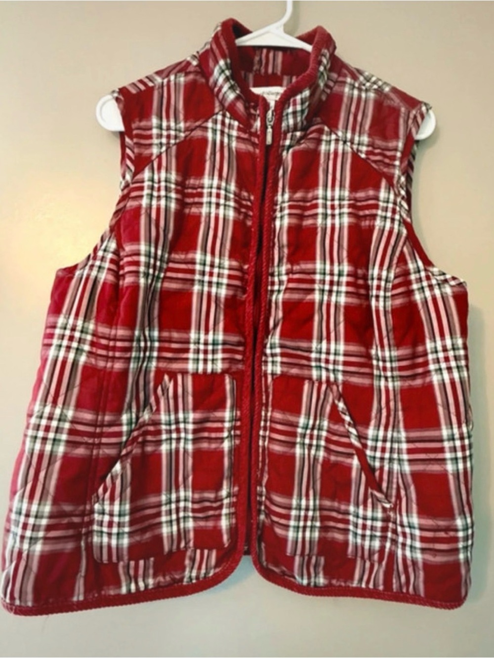 croft & barrow Red Plaid Quilted Girls' Vest